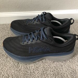 Hoka  bondi 8 size 12.5D Black and Dark Blue Athletic Shoes
